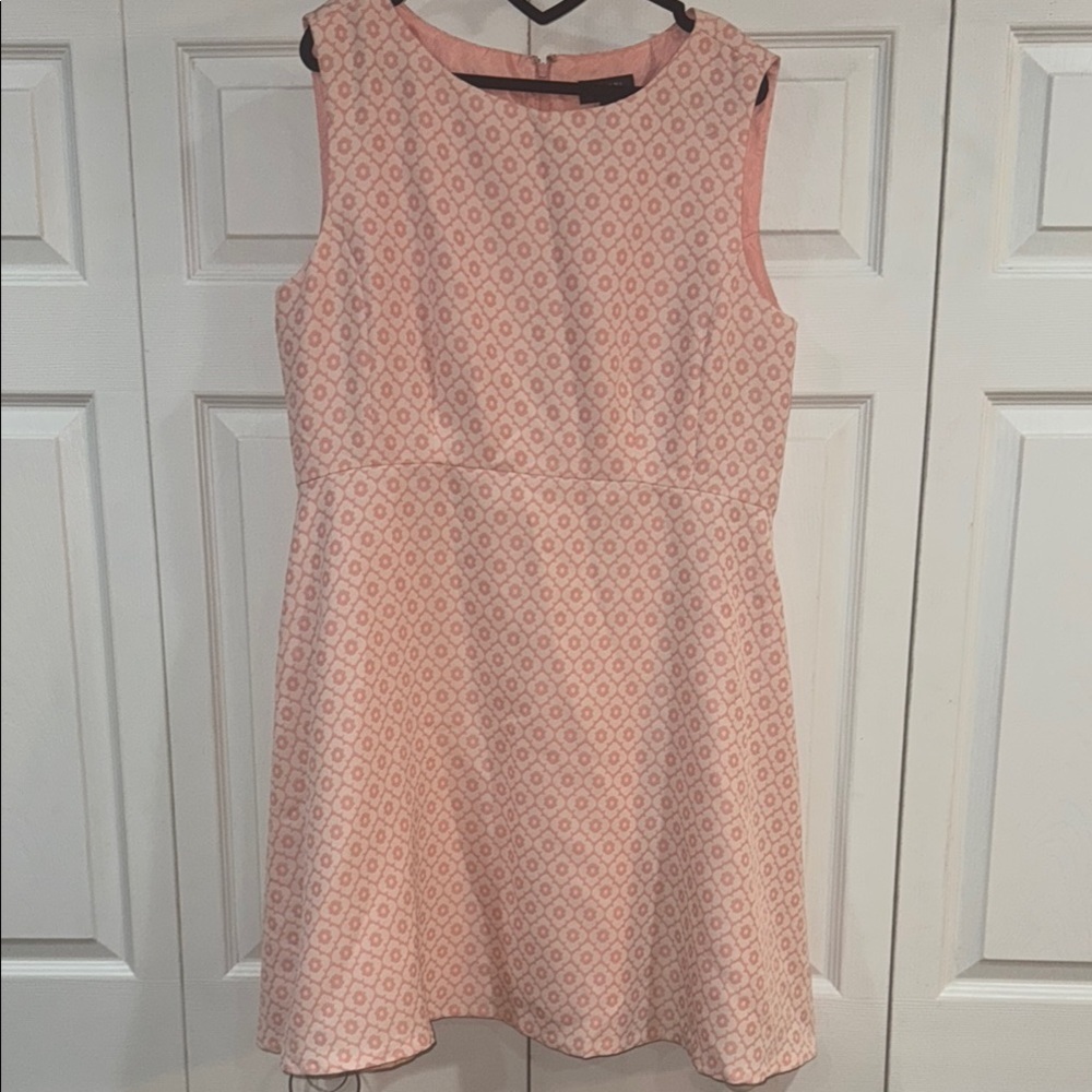 Tahari ASL Pink Geometric a line Mini Dress